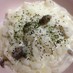 キノコとベーコンの簡単チーズリゾット