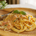 たらこのフレッシュトマトクリームパスタ