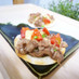 焼肉のタレで簡単♪餃子の皮の焼肉１口ピザ